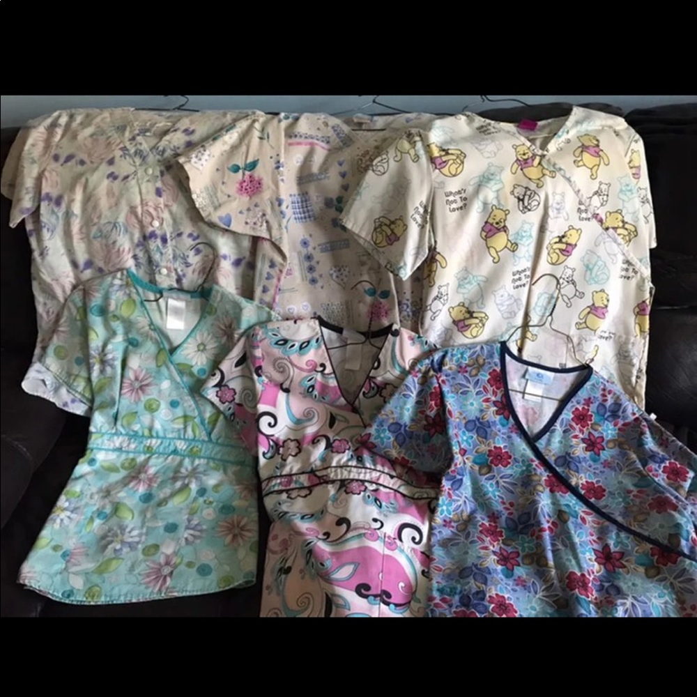 6 scrub tops